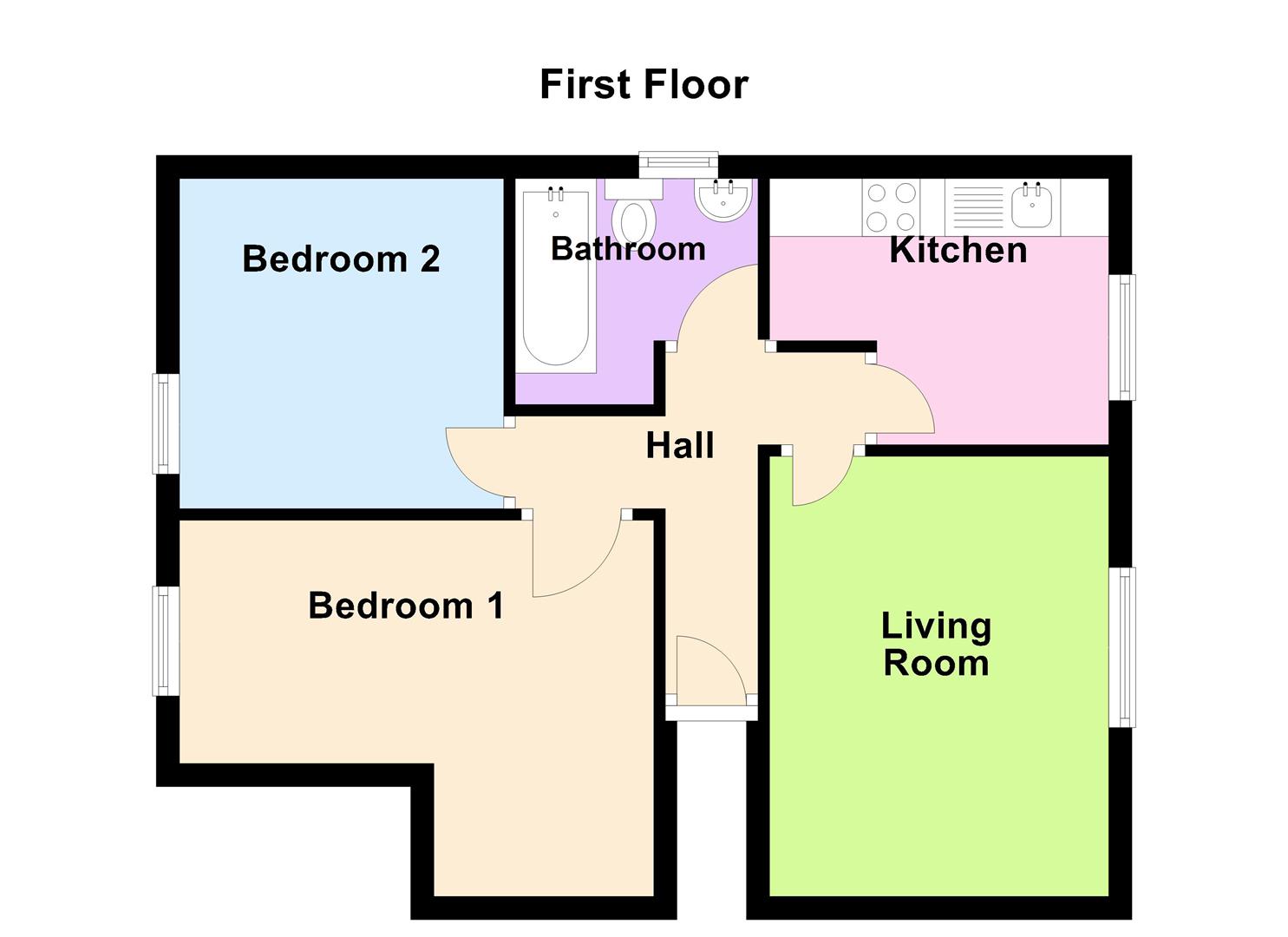 Floorplan for Gainsborough Court, 131 Dorchester Road, Weymouth