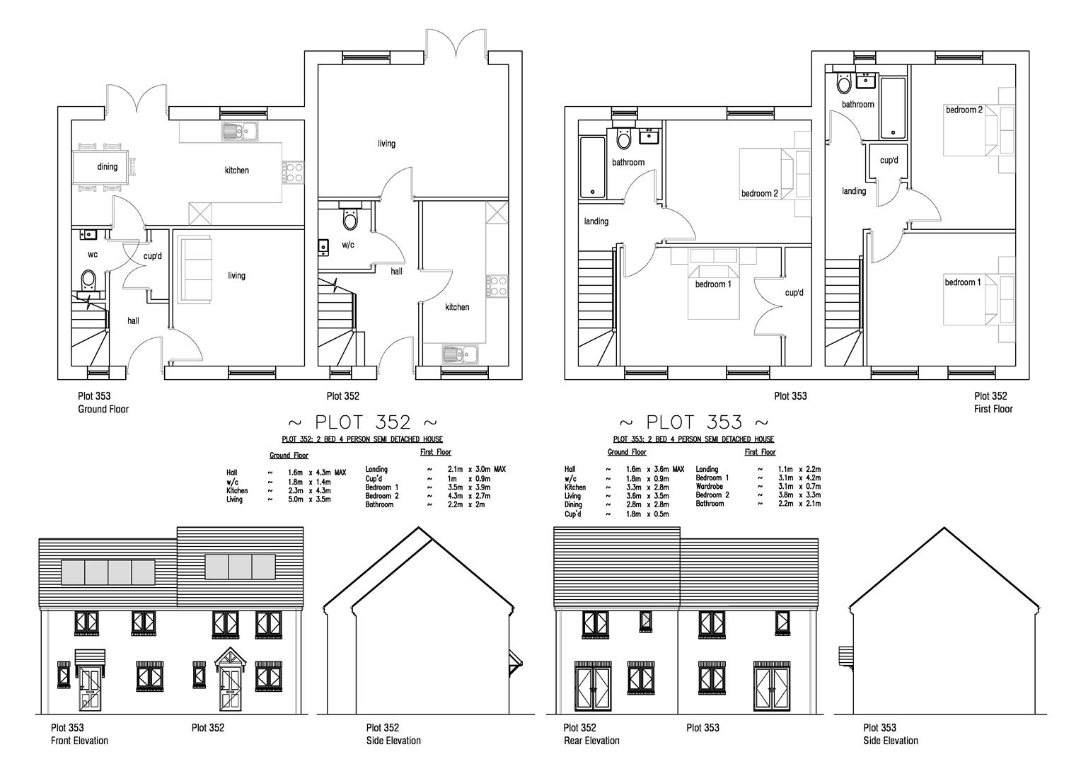 Floorplan for Plot 353 Curtis Fields, 3574 Bramble Road, Weymouth, DT4 0FT
