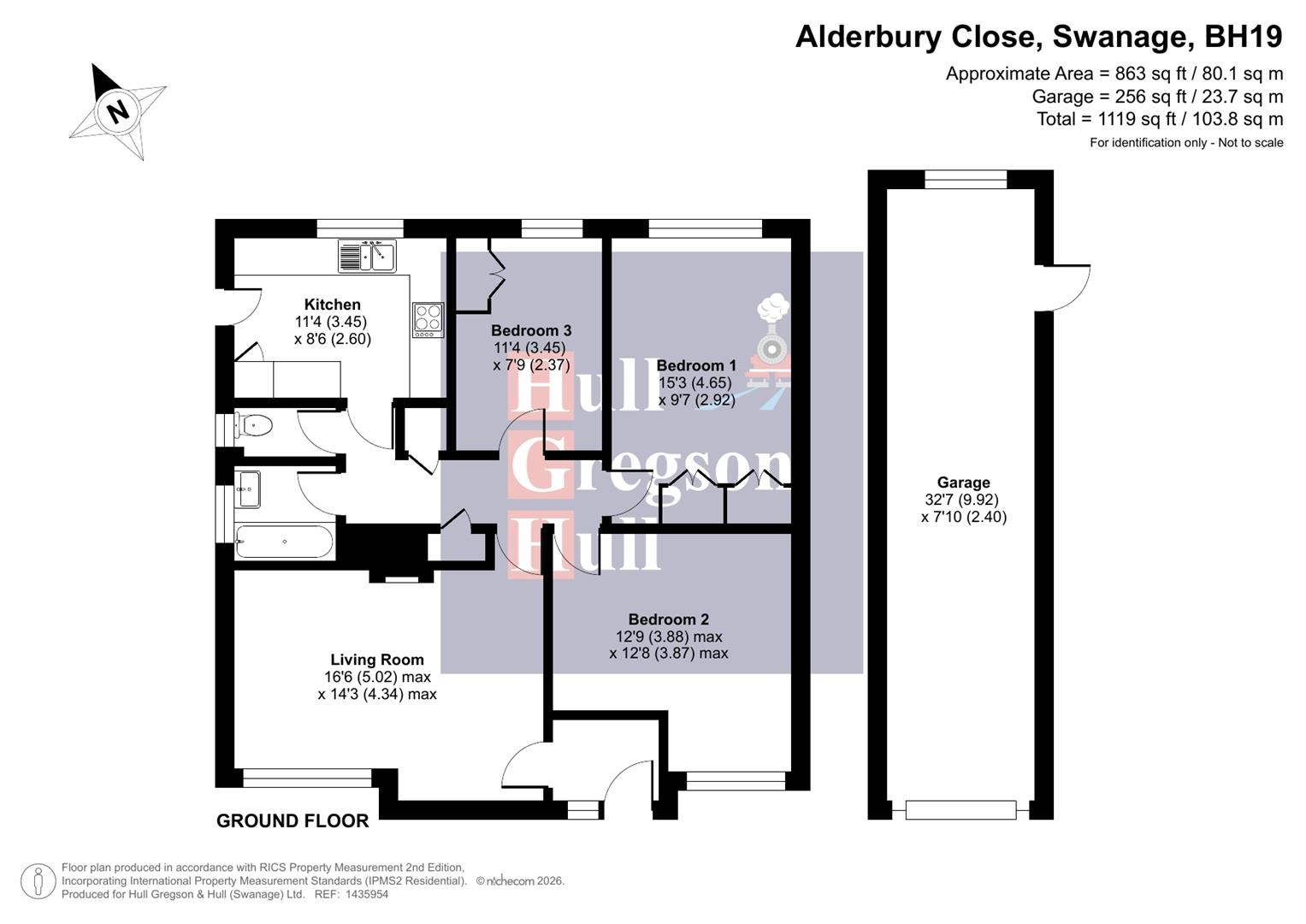 Floorplan for Alderbury Close, Swanage