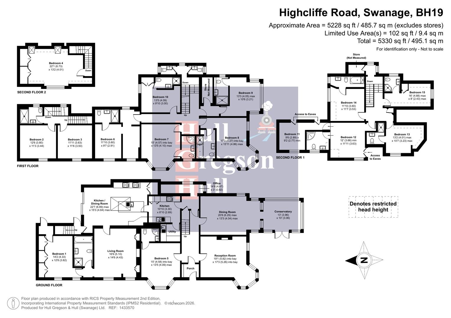 Floorplan for Highcliffe Road, Swanage