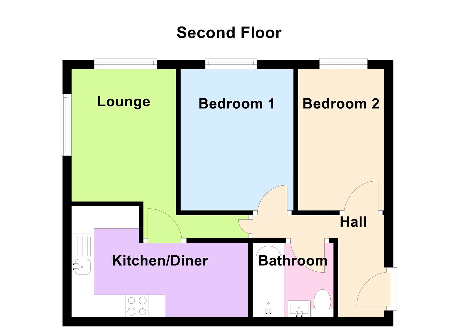 Floorplan for New Close Gardens, Weymouth