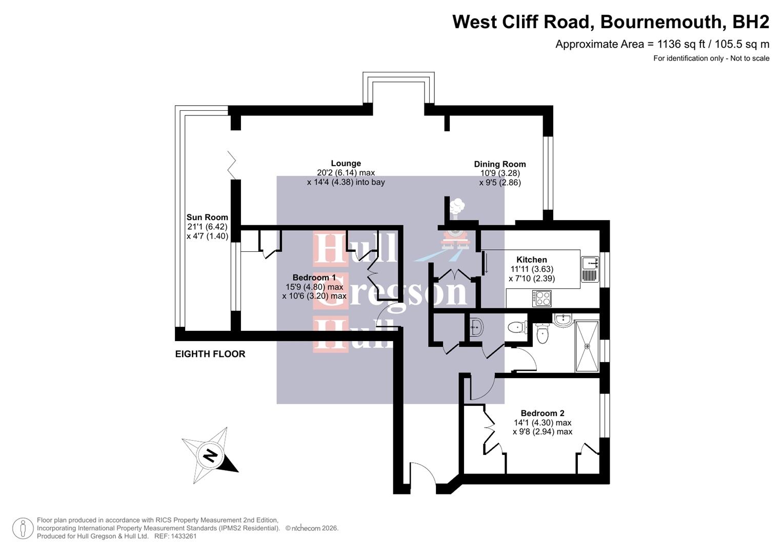 Floorplan for West Cliff Road, Bournemouth