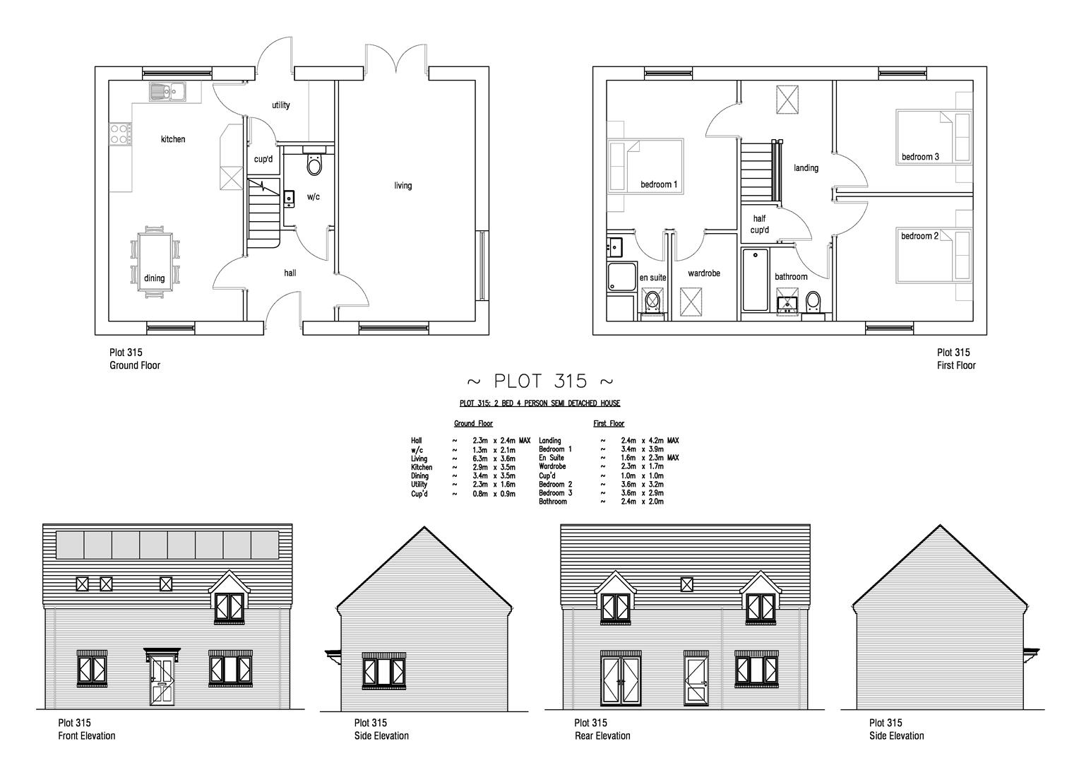 Floorplan for Plot 315 Curtis Fields, 68 Orchard Way, Weymouth, DT4 0FH