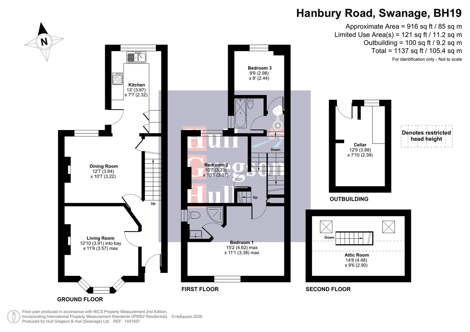 Floorplan for Hanbury Rd, Swanage