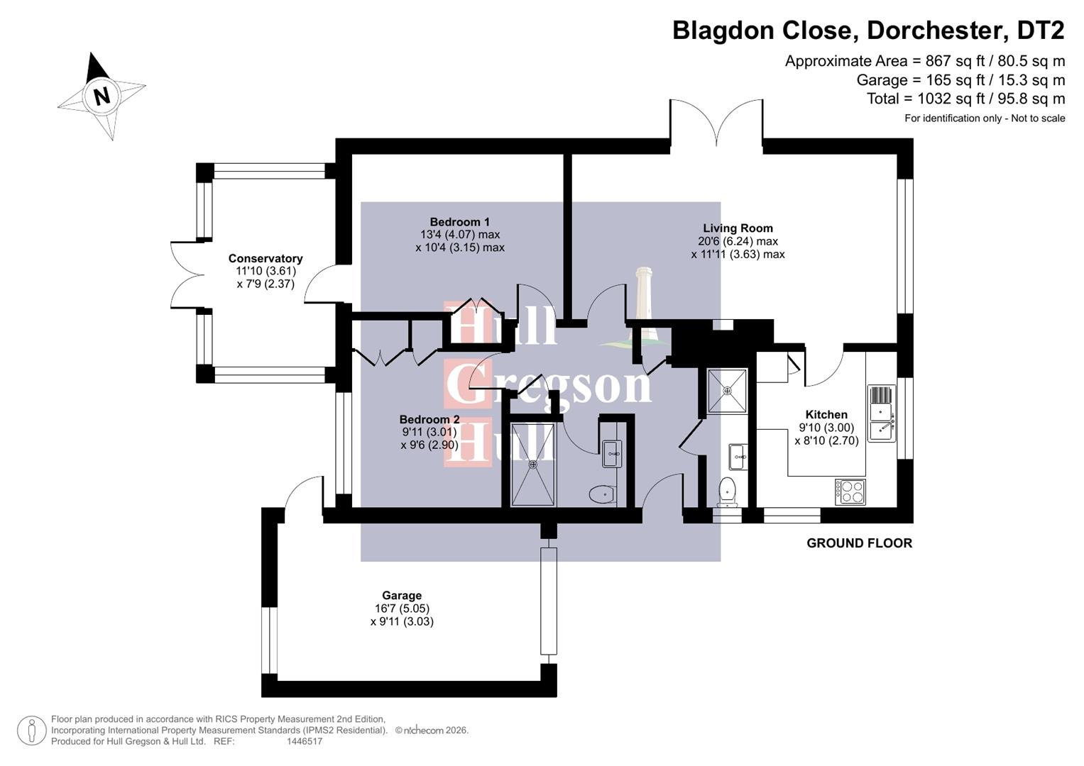 Floorplan for Blagdon Close, Martinstown, Dorchester