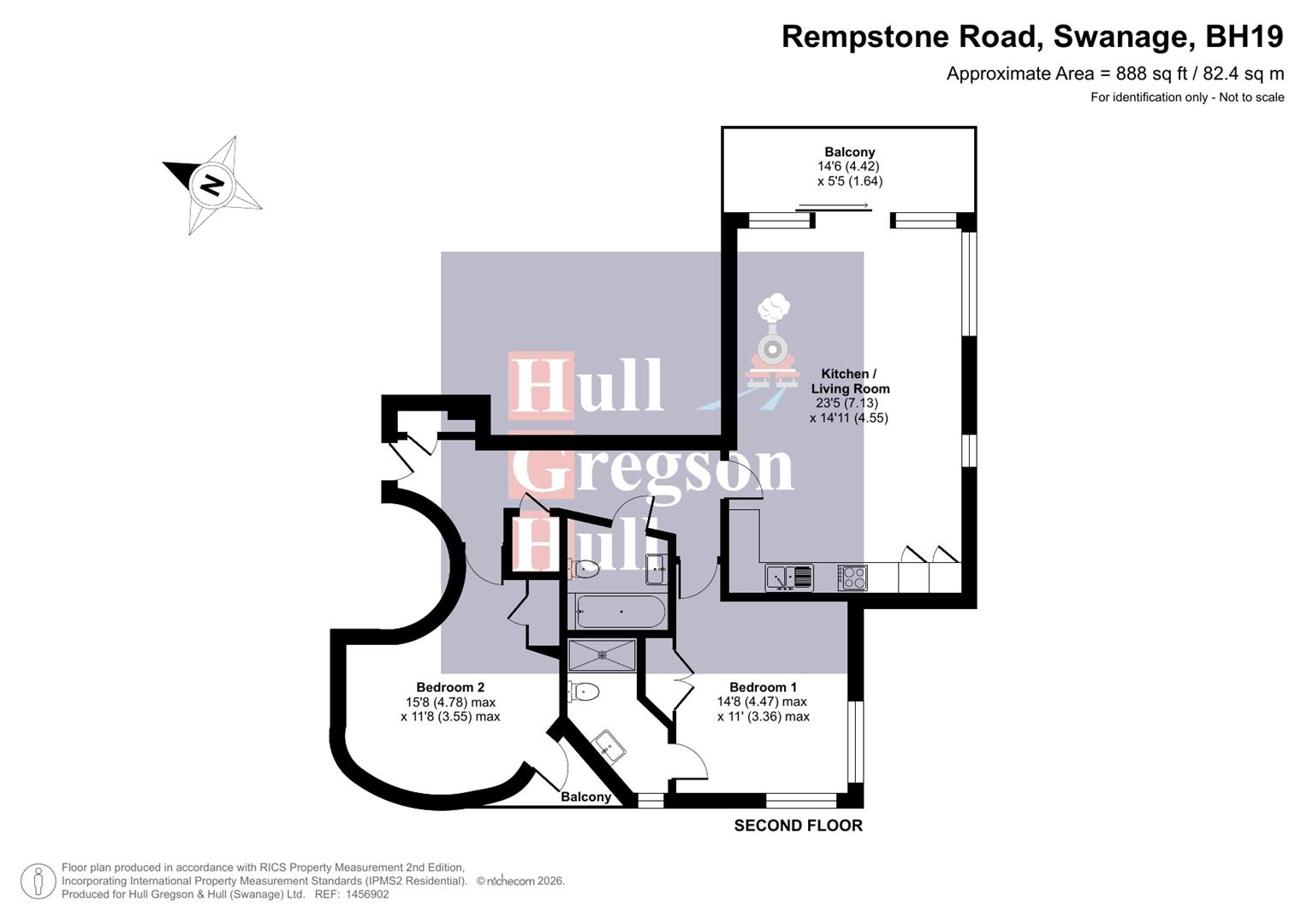 Floorplan for Rempstone Road, Swanage