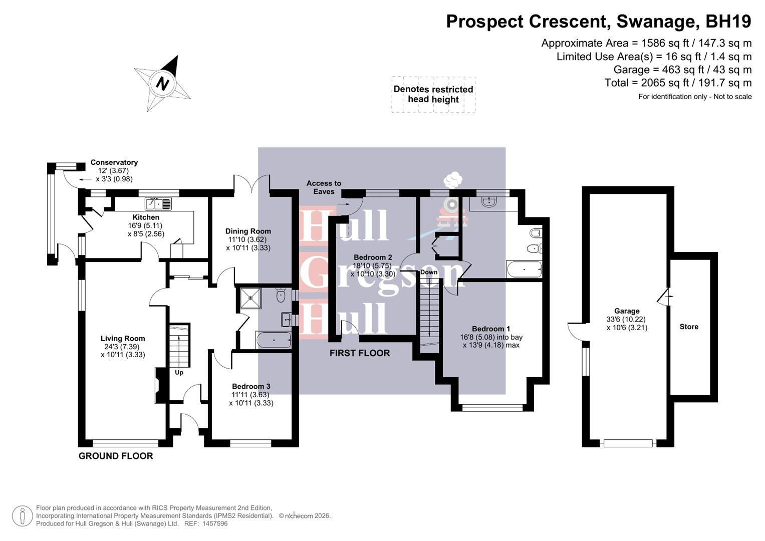 Floorplan for Prospect Crescent, Swanage