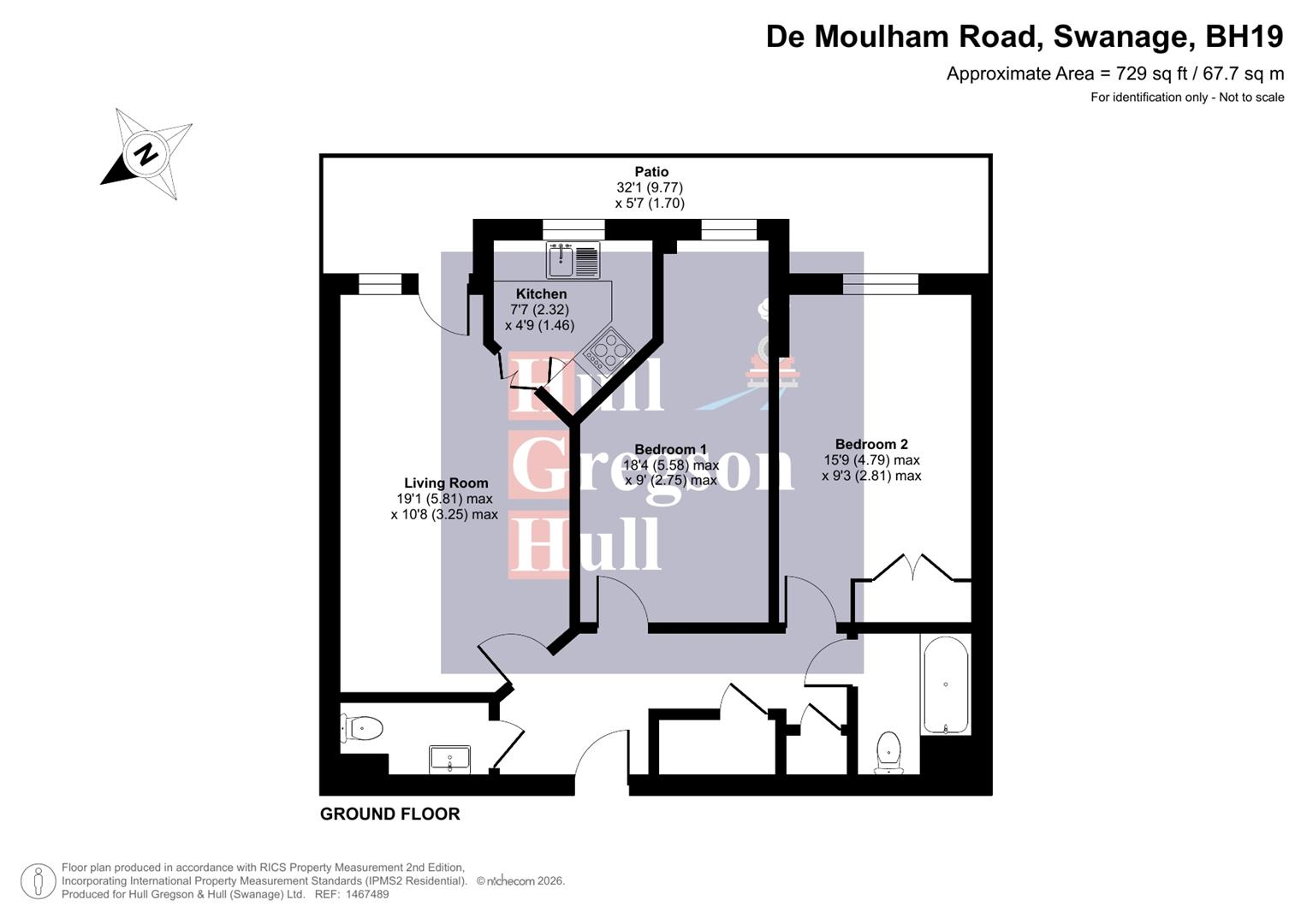 Floorplan for De Moulham Road, Swanage