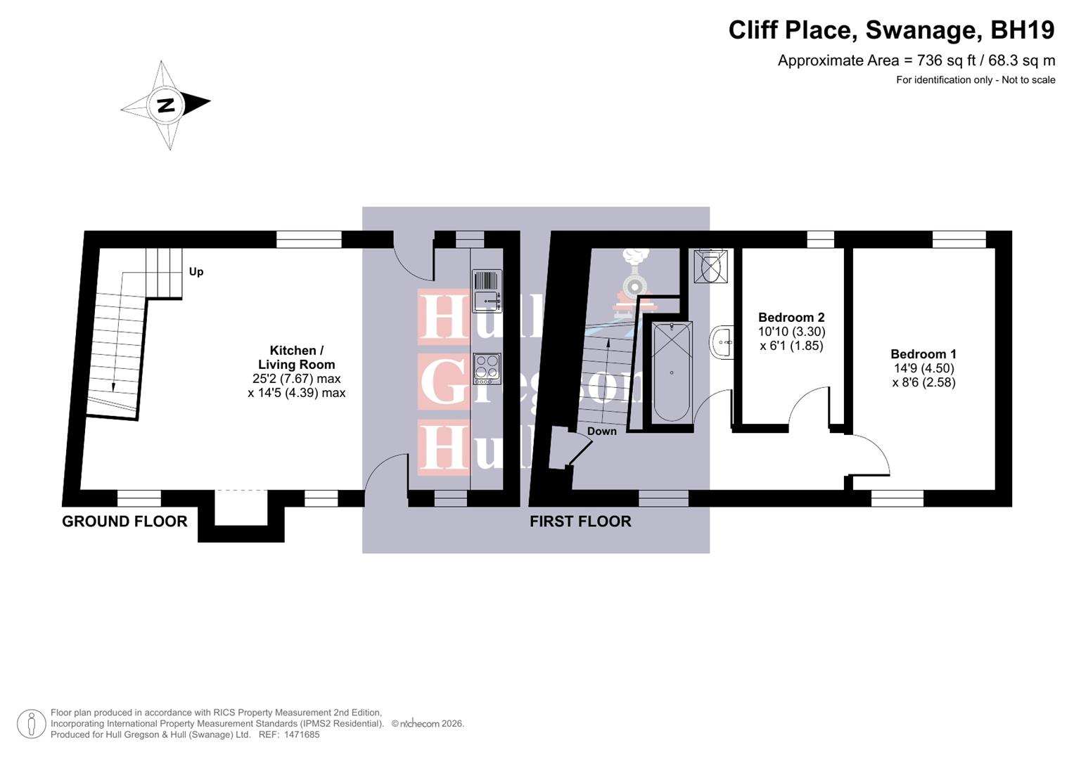 Floorplan for Cliff Place, Swanage