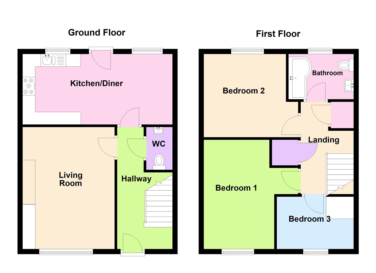 Floorplan for Bailey Place, Chickerell, Weymouth