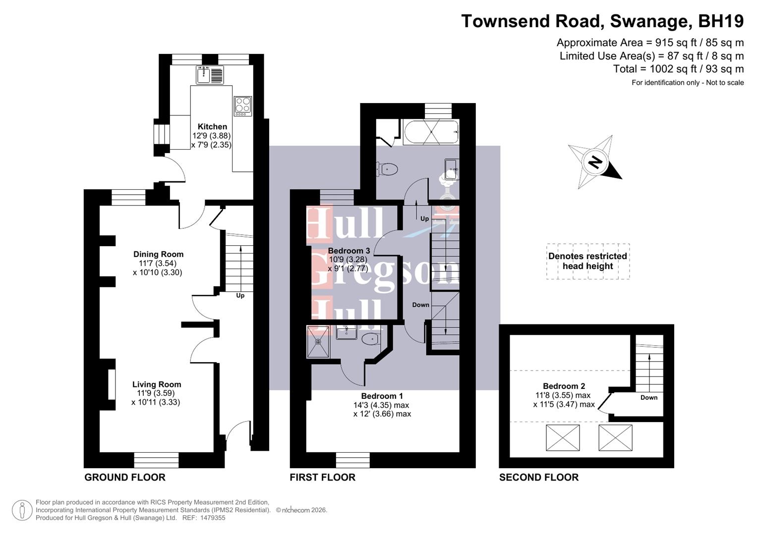 Floorplan for Townsend Road, Swanage