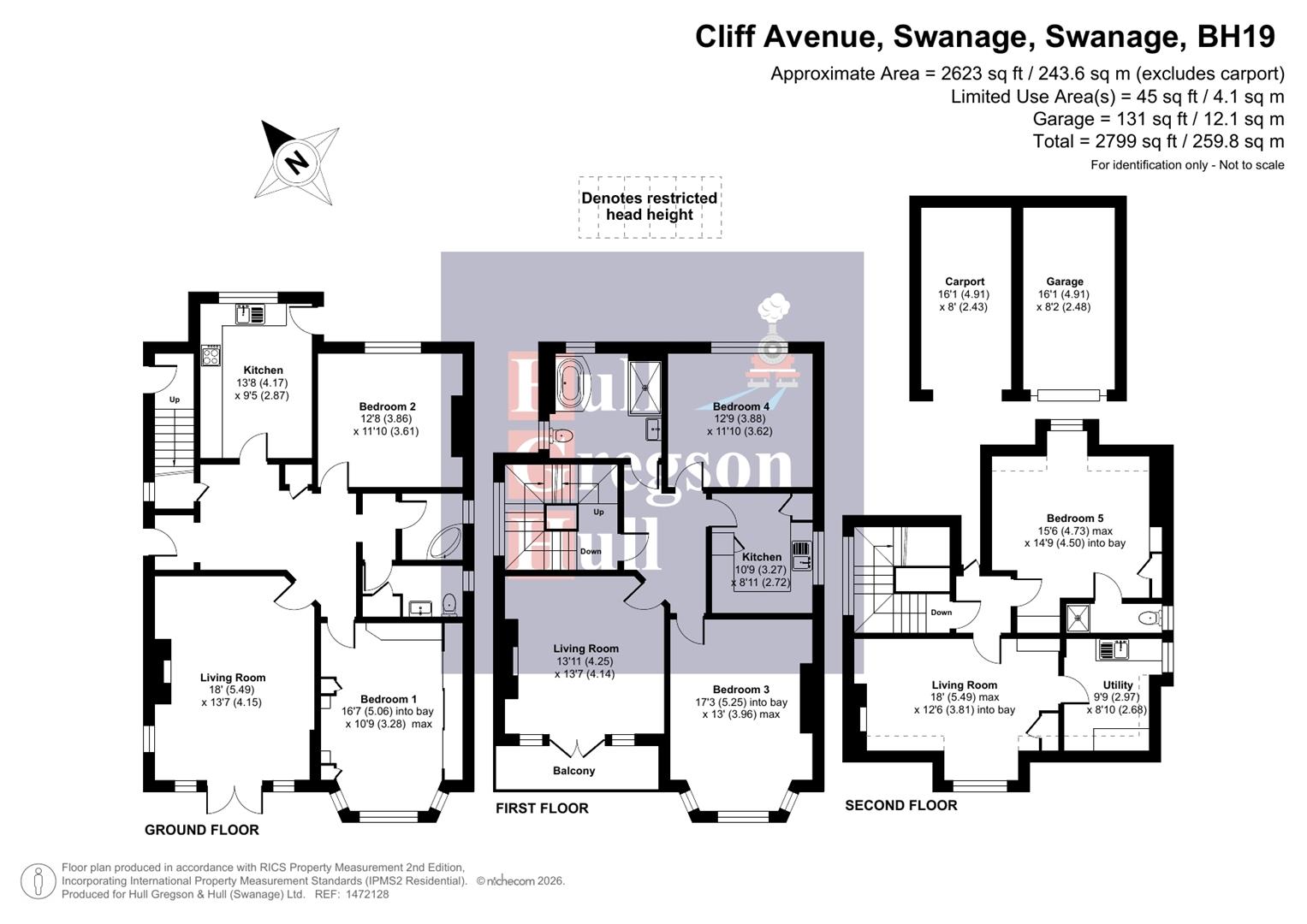 Floorplan for Cliff Avenue, Swanage