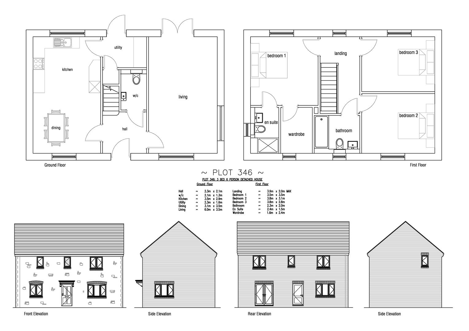 Floorplan for Plot 346 Curtis Fields, 70 Curtis Fields, Weymouth DT4 0TS