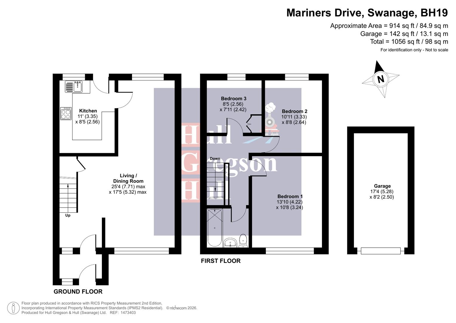 Floorplan for Mariners Drive, Swanage