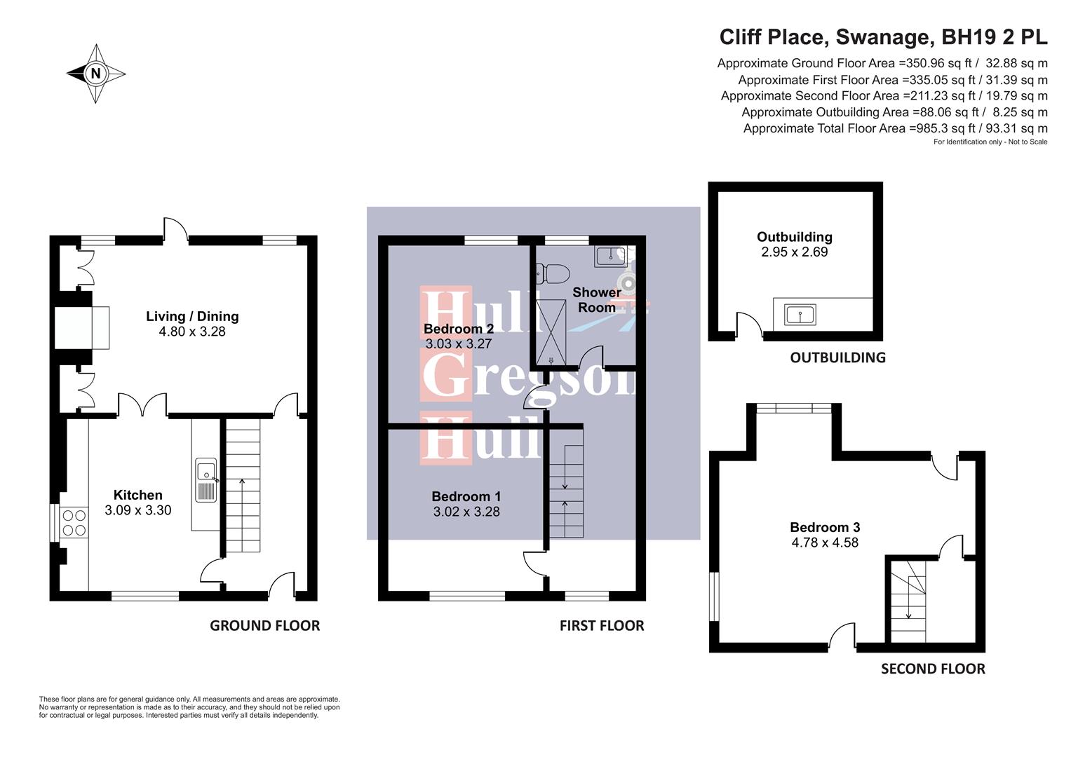Floorplan for Cliff Place, Swanage