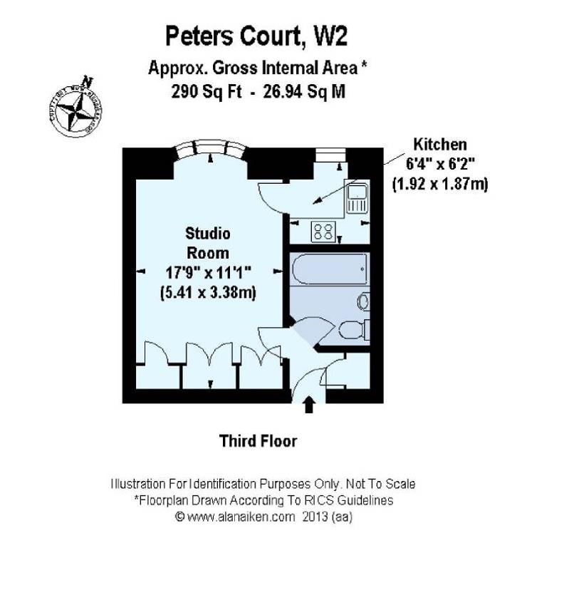Floorplan for Flat 51 Peters CourtPorchester RoadLondon