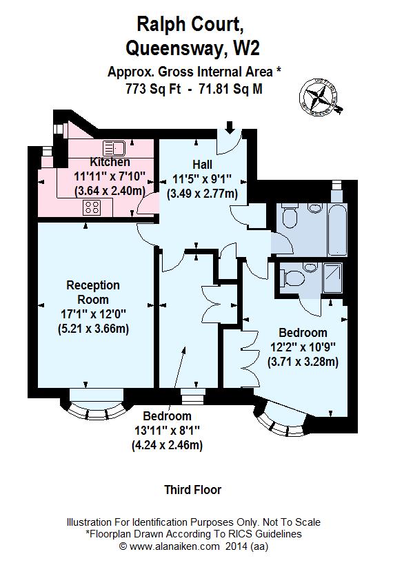 Floorplan for Flat 67 Ralph Court, Queensway, London