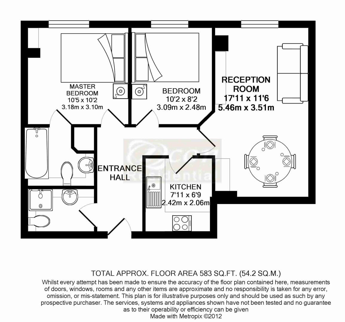 Floorplan for Chicheley Street, County Hall Apartments