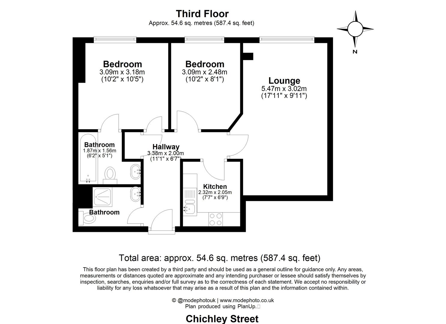Floorplan for Chicheley Street, County Hall Apartments