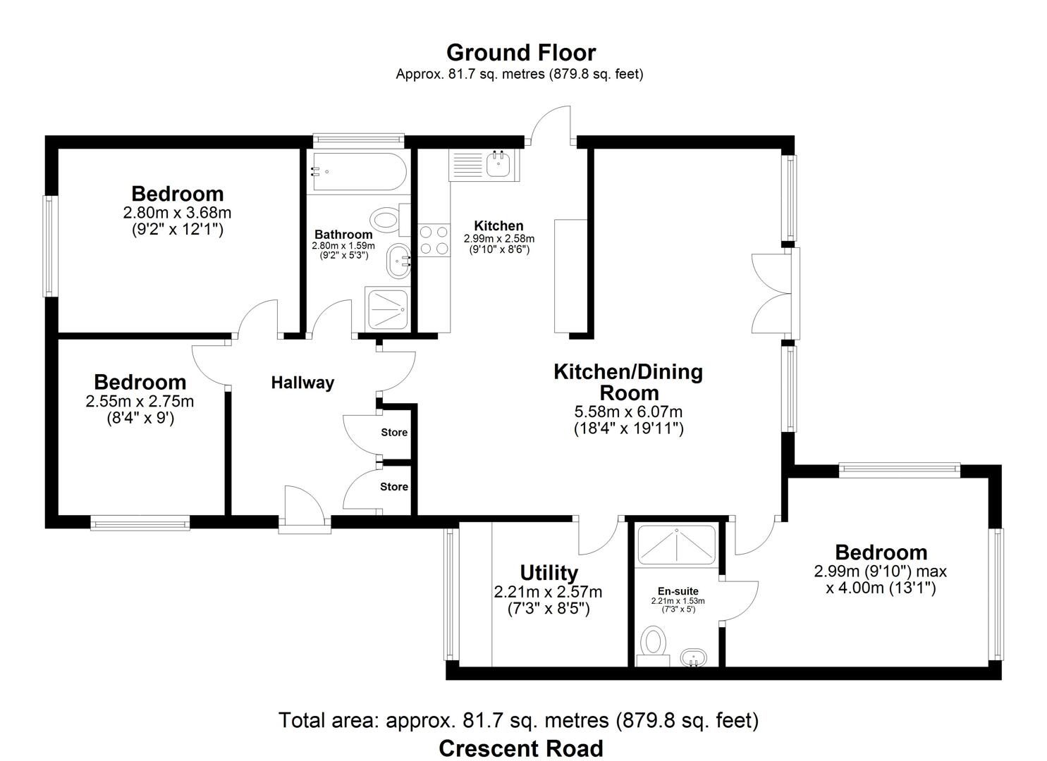 Floorplan for Crescent Road