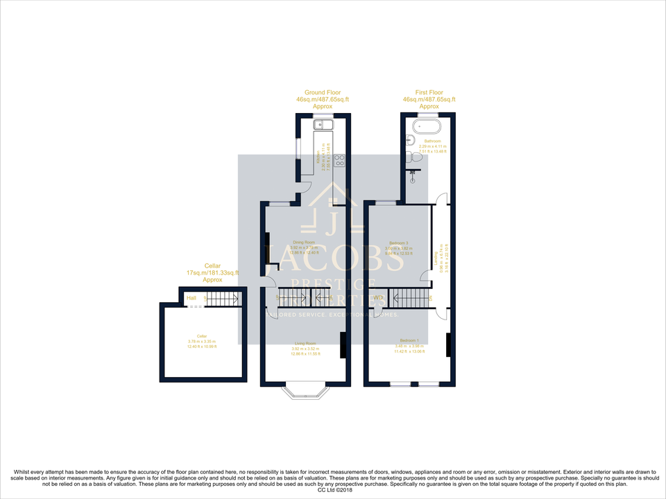 Floorplan for Stella Street, Mansfield, Nottinghamshire