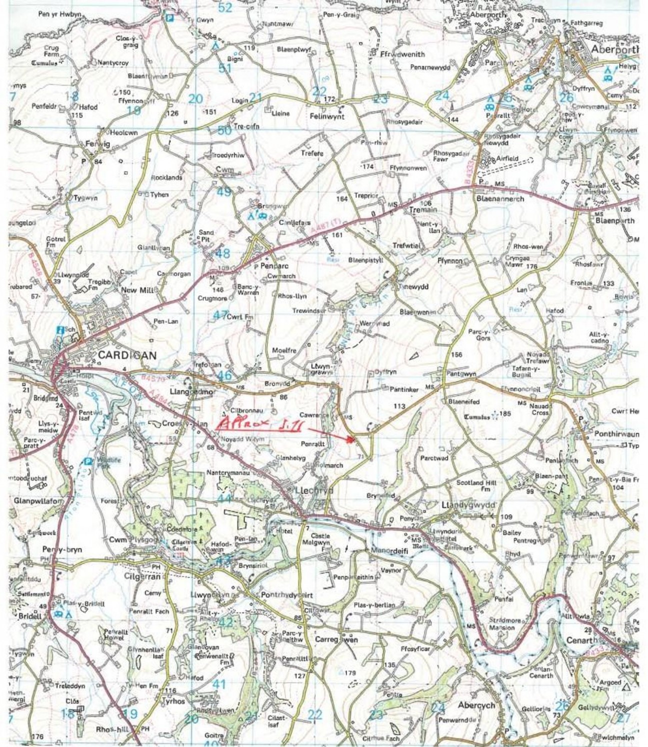 Near Ffosyteilwr, Llangoedmor, SA43