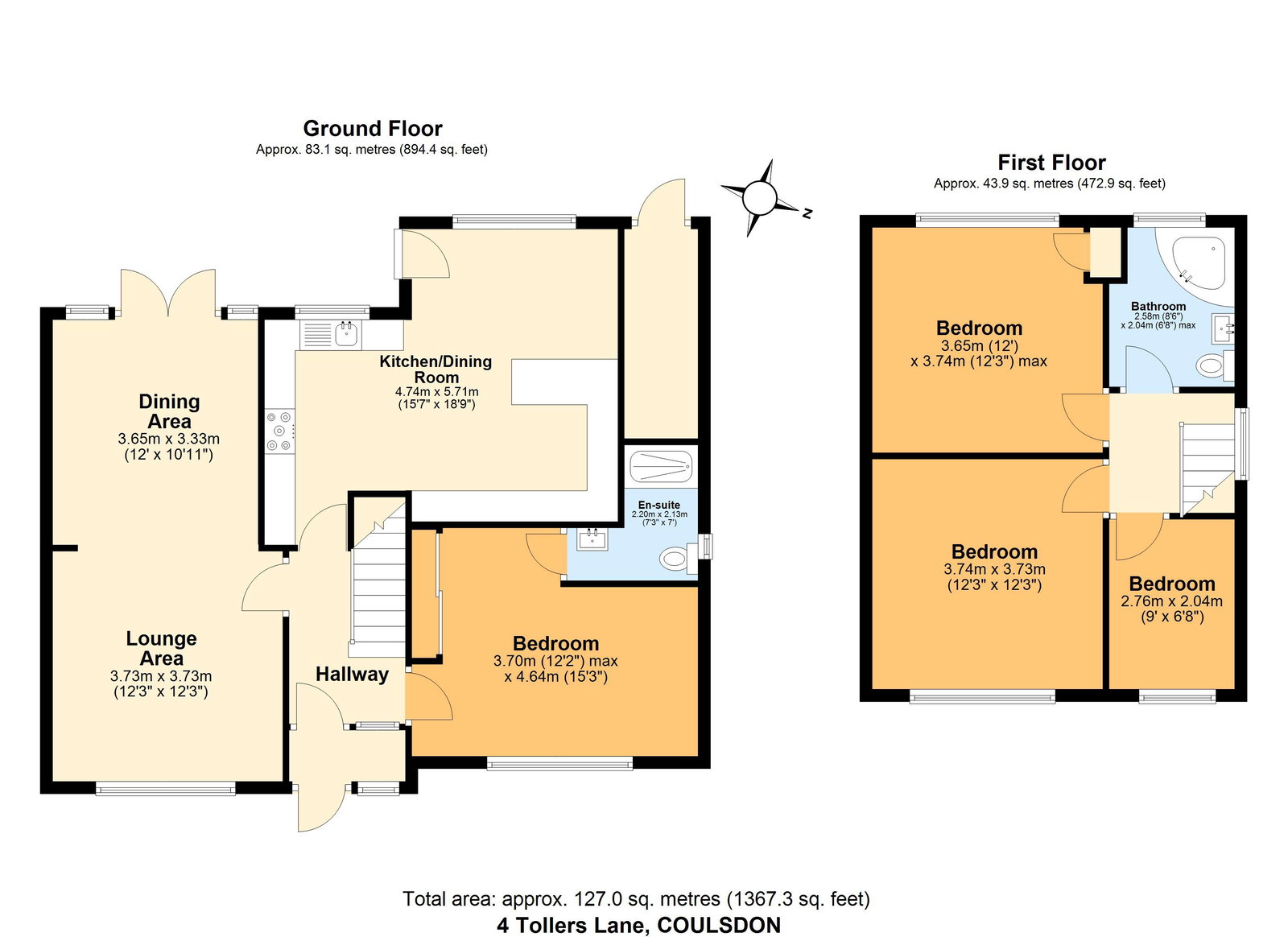Floorplan for Tollers Lane, Coulsdon, CR5 1BA