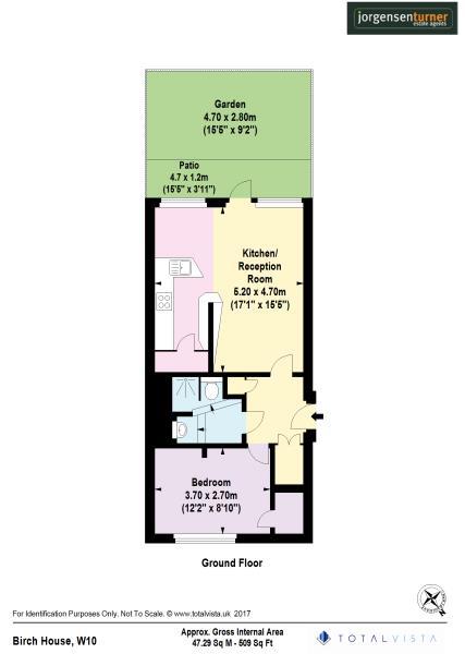 Floorplan for *HEATING AND HOT WATER INCLUDED* Birch House, Droop Street, London