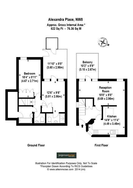 Floorplan for Alexandra Place, South Hampstead