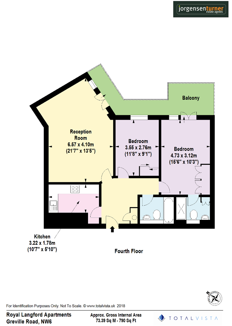 Floorplan for * HEATING AND HOT WATER INCLUDED*Royal Langford Apartment, Greville Road, Maida Vale, NW6