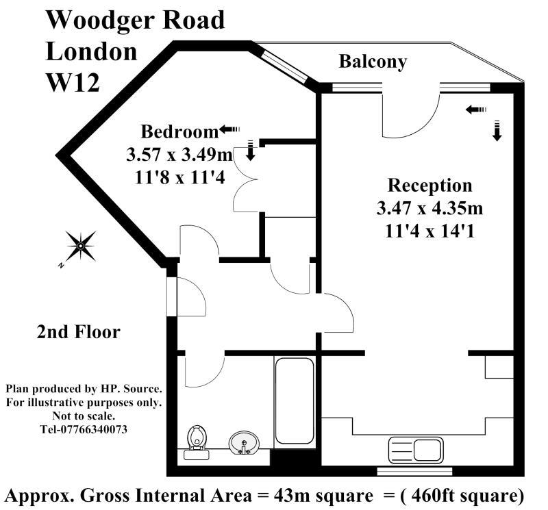 Floorplan for Woodger Road, Shepherds Bush, London