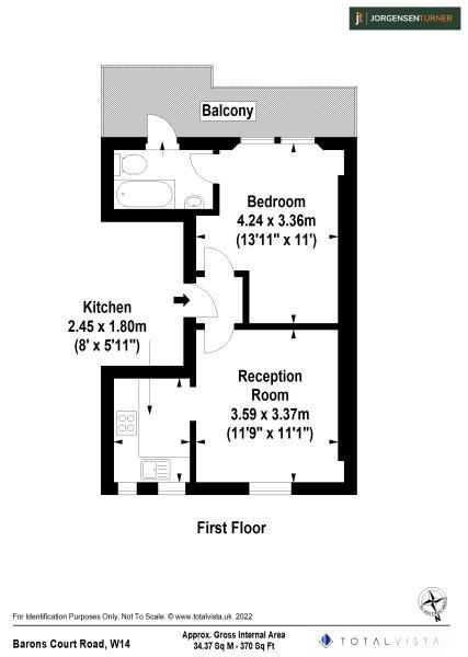 Floorplan for Barons Court Road, West Kensington, W14