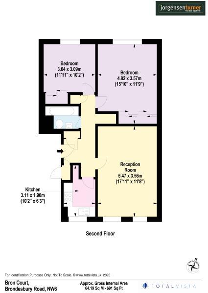 Floorplan for Bron Court, Brondesbury Road, London