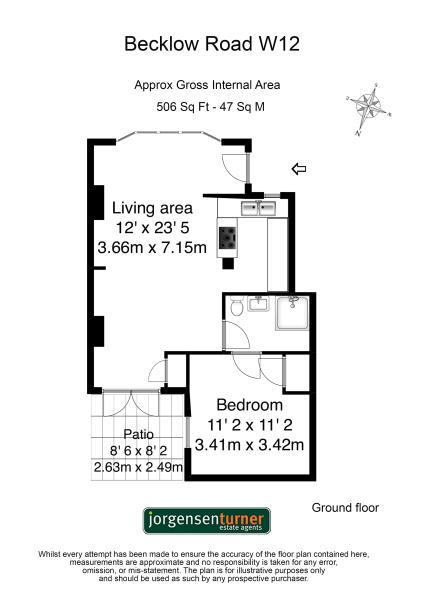 Floorplan for Becklow Road, Shepherds Bush, W12