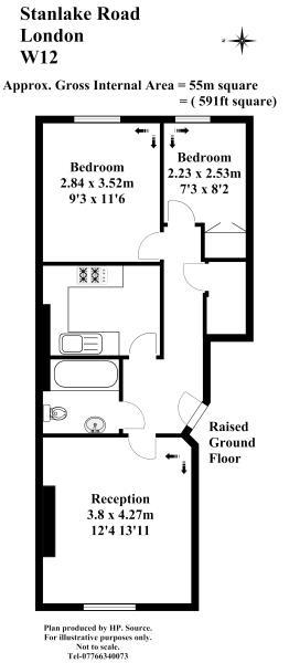 Floorplan for Stanlake Road, Shepherds Bush, W12