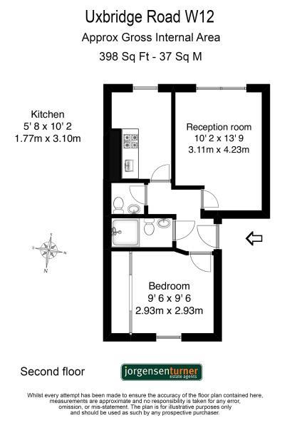 Floorplan for Uxbridge Road, Shepherds Bush, W12