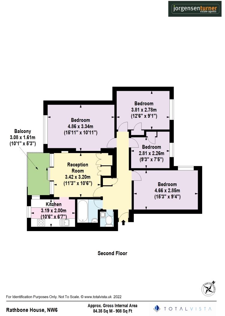 Floorplan for Rathbone House, Brondesbury Road