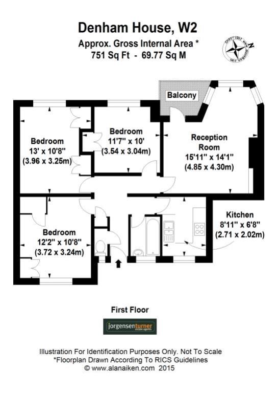 Floorplan for Denham House, White City, W12