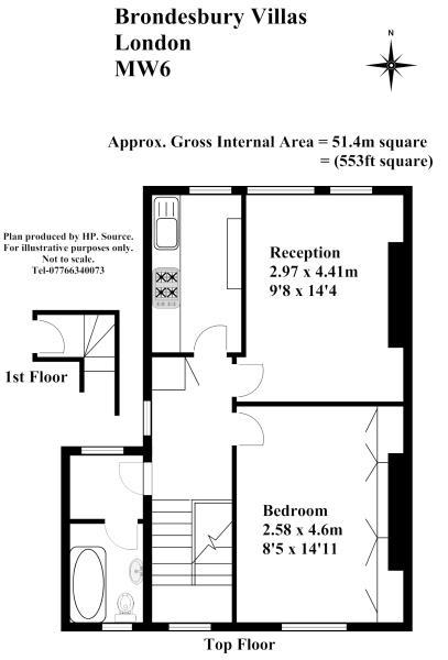 Floorplan for Brondesbury Villas, Queens Park, London, NW6