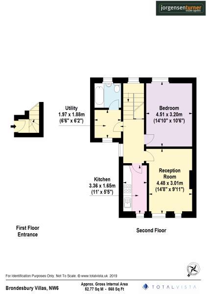 Floorplan for Brondesbury Villas, Queens Park, London