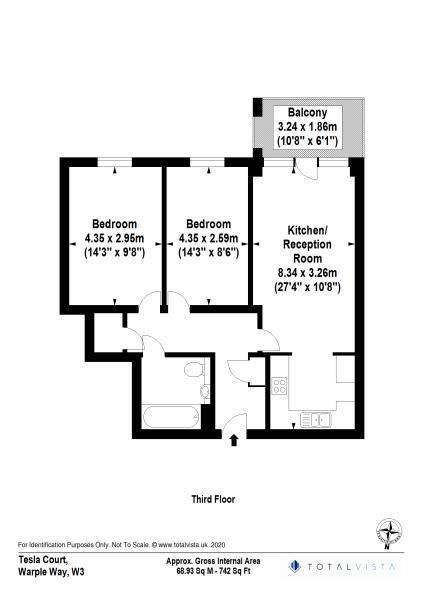 Floorplan for Tesla Court Warple Way, Acton W3