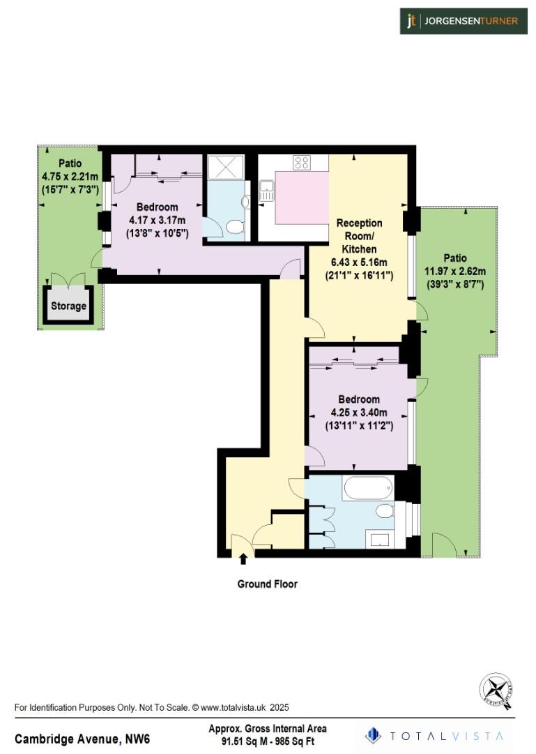 Floorplan for Cambridge Avenue, London, NW6