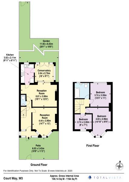 Floorplan for Court Way, Acton, W3