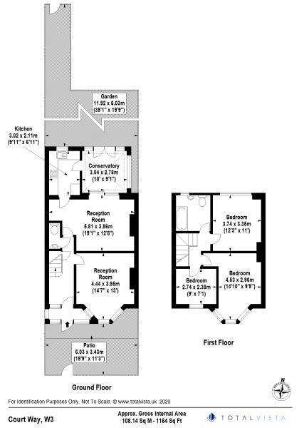 Floorplan for Court Way, Acton, W3