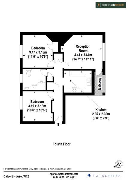 Floorplan for Calvert House, White City Estate, W12
