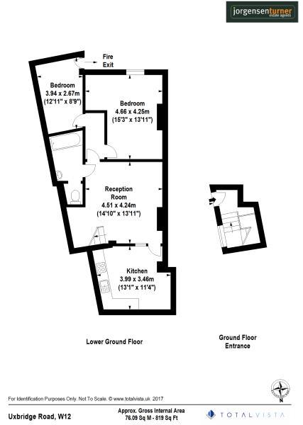 Floorplan for Uxbridge Road, Shepherds Bush, W12