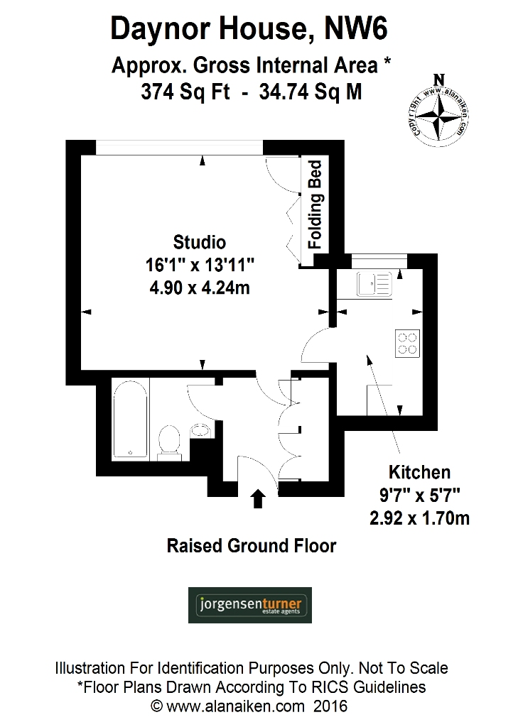 Floorplan for Daynor House, West Hampstead, NW6