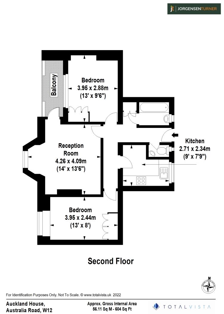 Floorplan for Auckland House, White City Estate, London, W12 7NL, UK