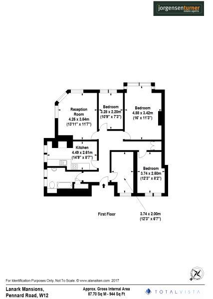 Floorplan for Lanark Mansions, Shepherds Bush, W12