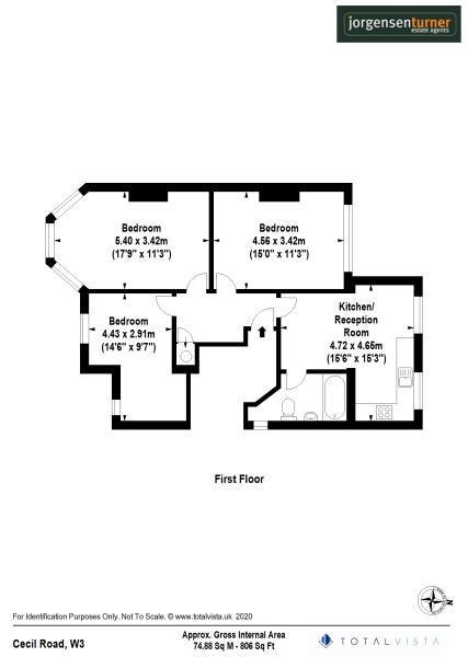 Floorplan for Cecil Road, Acton, W3